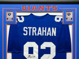 Michael Strahan Signed Giants 35x43 Framed Jersey Super Bowl XLII Champ Beckett