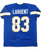 Steve Largent Autographed Blue College Style Jersey- JSA W Authenticated