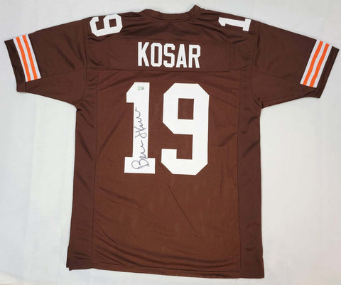 Bernie Kosar Autographed Cleveland Browns Brown Custom Jersey Beckett Witnessed