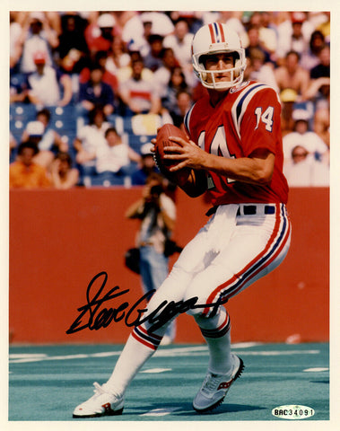 Steve Grogan Autographed New England Patriots 8x10 Photo UDA 48537