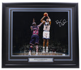 Penny Hardaway Signed Framed Orlando Magic 16x20 Photo VS Michael Jordan PSA