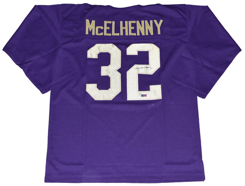 HUGH MCELHENNY SIGNED AUTOGRAPHED WASHINGTON HUSKIES #32 PURPLE JERSEY COA