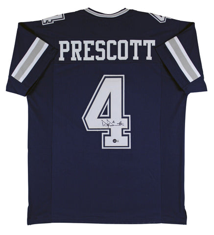 Dak Prescott Authentic Signed Navy Blue Pro Style Jersey Autographed BAS Witness