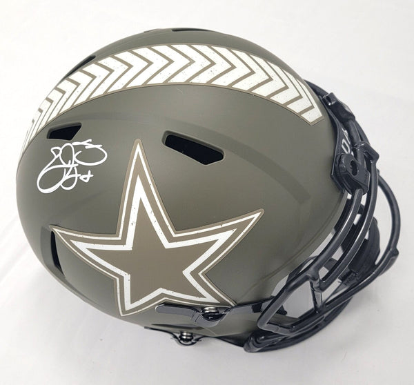 Emmitt Smith Signed Dallas Cowboys Salute To Service Replica Helmet Beckett