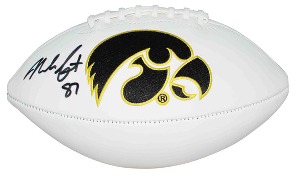 NOAH FANT AUTOGRAPHED SIGNED IOWA HAWKEYES WHITE LOGO FOOTBALL BECKETT