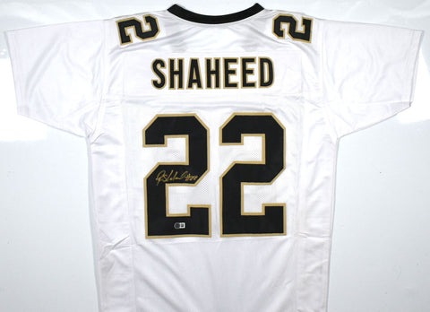 Rashid Shaheed Autographed White Pro Style Jersey - Beckett W Hologram *Gold