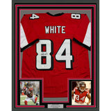 Framed Autographed/Signed Roddy White 35x39 Atlanta Red Jersey Beckett BAS COA