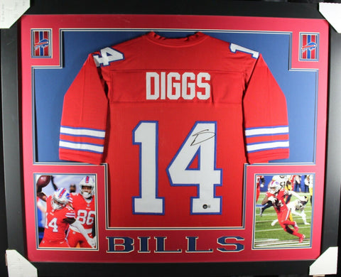 STEFON DIGGS (Bills red SKYLINE) Signed Autographed Framed Jersey Beckett