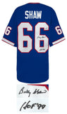 Billy Shaw Signed Blue Throwback Custom Football Jersey w/HOF'99 - (Beckett)