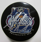 Matt Read Flyers Autographed/Signed Winter Classic 2012 Logo Puck JSA 144353