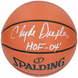 CLYDE DREXLER Autographed "HOF '04" Houston Rockets Spalding Basketball FANATICS