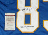 STEVE LARGENT AUTOGRAPHED SIGNED TULSA GOLDEN HURRICANE #83 BLUE JERSEY JSA