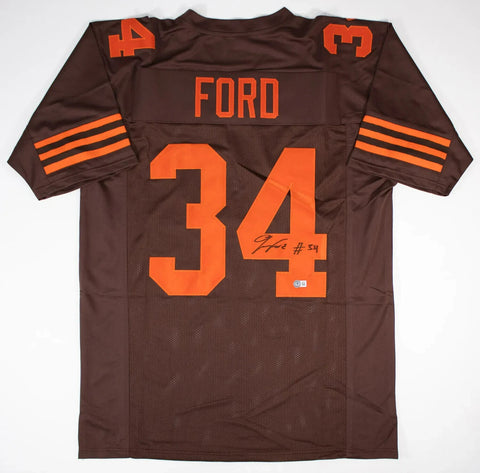 Jerome Ford Signed Cleveland Browns Color Rush Jersey (Beckett Certified) R.B.