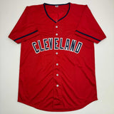 Autographed/Signed Jose Ramirez Cleveland Red Baseball Jersey JSA COA