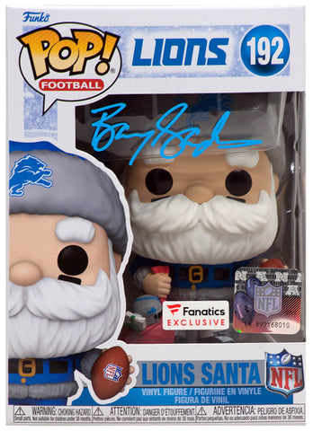 Barry Sanders Signed Detroit Lions 'SANTA' Funko Pop Doll #192 - (SCHWARTZ COA)