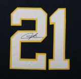 LADAINIAN TOMLINSON (Chargers dark blue SKYLINE) Signed Auto Framed Jersey JSA