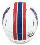 Oilers Warren Moon "HOF 06" Signed 1975-80 TB Speed Mini Helmet W/ Case BAS Wit