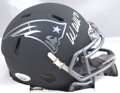 Wes Welker Autographed New England Patriots Slate Speed Mini Helmet - JSA W