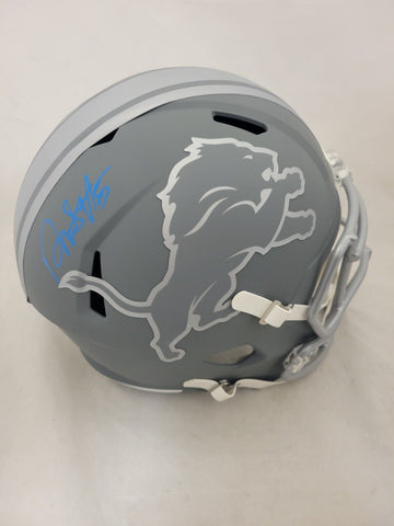 DAVID MONTGOMERY SIGNED DETROIT LIONS SLATE SPEED REPLICA HELMET BECKETT QR