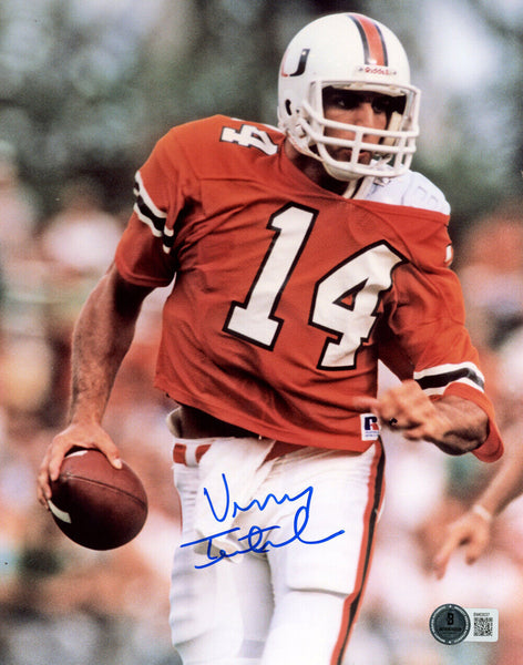 Vinny Testaverde Autographed Miami Hurricanes 8x10 Photo Beckett 47248