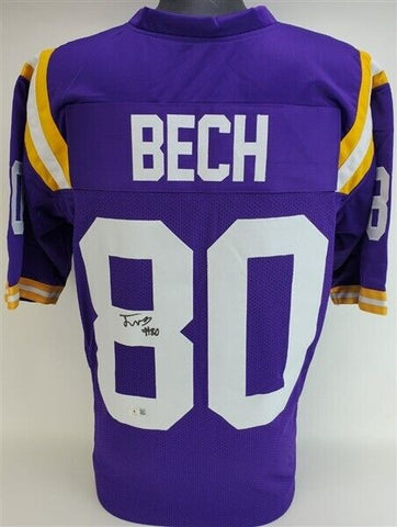 Jack Bech Signed LSU Tigers Jersey (Beckett Hologrm) 2022 Sophmore Wide Receiver