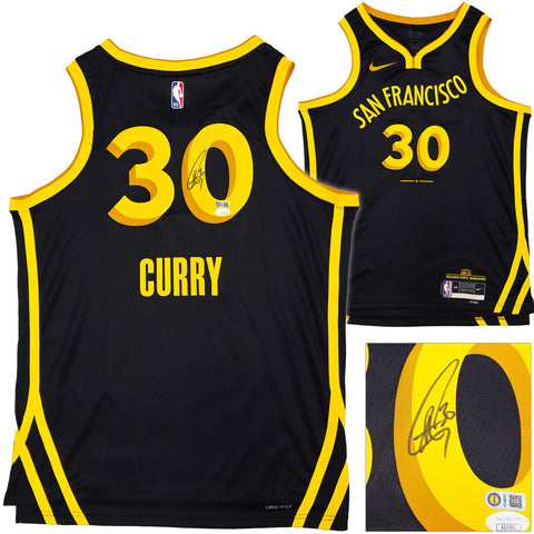 WARRIORS STEPHEN CURRY AUTOGRAPHED NIKE CITY EDITION JERSEY SIZE 48 JSA 235500