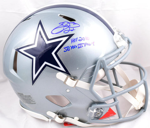 Emmitt Smith Signed F/S Dallas Cowboys Speed Authentic Helmet W/ 2 Insc- BAWHolo