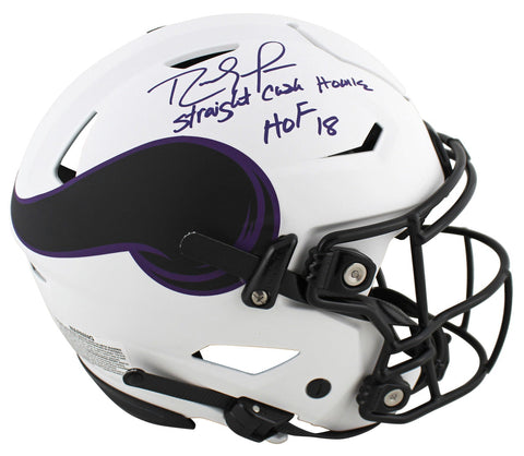 Vikings Randy Moss "SCH HOF 18" Signed Lunar Speed Flex Full Size Helmet BAS Wit