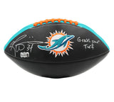 Ricky Williams Signed Miami Dolphins Embroidered Black Football w- "Grass Over T