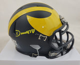 DONOVAN EDWARDS SIGNED MICHIGAN WOLVERINES SPEED MINI HELMET BECKETT QR COA