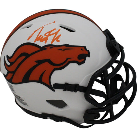 Troy Franklin Autographed Denver Broncos Lunar Mini Helmet Beckett 47999