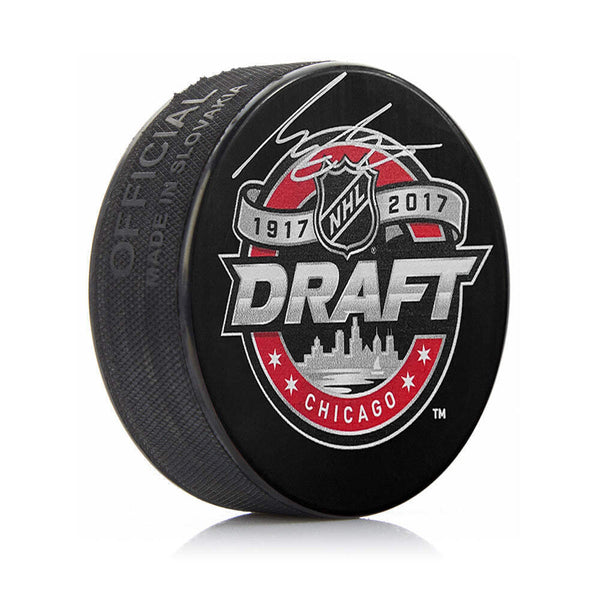 Morgan Frost Autographed Philadelphia Flyers 2017 Hockey Draft Puck JSA PSA