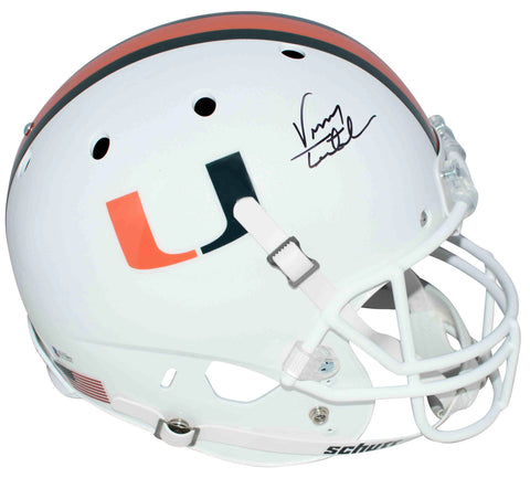 VINNY TESTAVERDE AUTOGRAPHED MIAMI HURRICANES FULL SIZE HELMET BECKETT