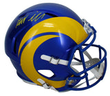 Kyren Williams Autographed (Yellow Ink) Rams Full Size Speed Helmet Beckett