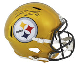 Steelers Pat Freiermuth Signed Flash Full Size Speed Rep Helmet W/ Case BAS Wit