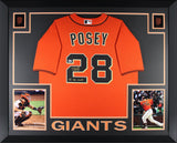 Buster Posey Autographed San Francisco Giants Nike Orange Framed Jersey MLB COA