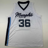 Autographed/Signed Marcus Smart Memphis White Basketball Jersey Beckett BAS COA