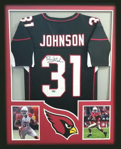 David Johnson Signed Arizona Large Framed Custom Black Jersey