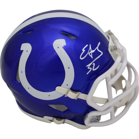 Edgerrin James Autographed Indianapolis Colts Flash Mini Helmet Beckett 46471