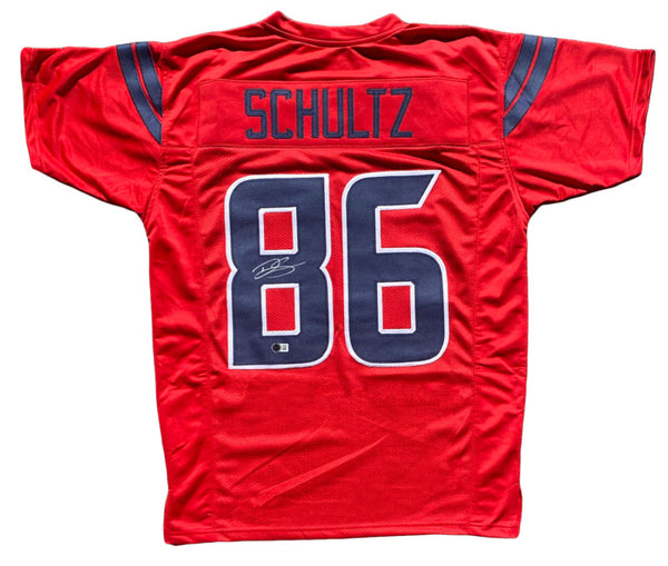 Dalton Schultz Autographed Houston Texans Custom Red Jersey Beckett