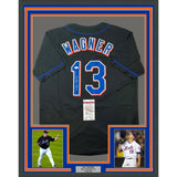 Framed Autographed/Signed Billy Wagner 33x42 422 Saves Black Jersey JSA COA