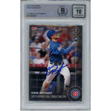 Kris Bryant Autographed/Signed Chicago Cubs Trading Card 10 Grade Beckett 46847