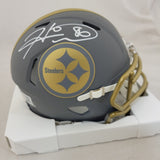 HINES WARD SIGNED PITTSBURGH STEELERS SLATE SPEED MINI HELMET BECKETT QR