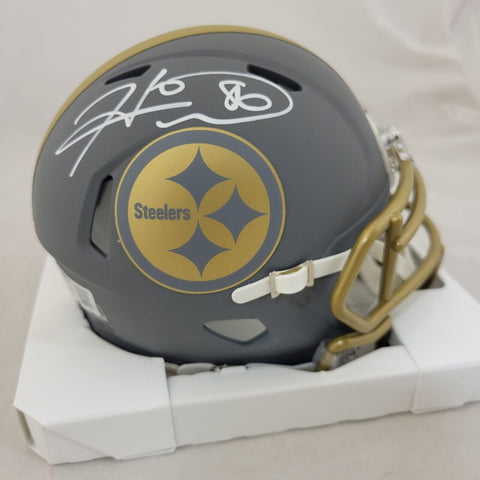 HINES WARD SIGNED PITTSBURGH STEELERS SLATE SPEED MINI HELMET BECKETT QR