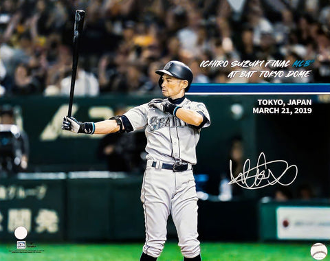 Ichiro Suzuki Signed 16x20 Seattle Mariners Final At Bat Photo Suzuki COA