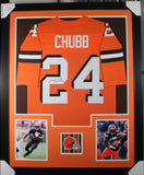 NICK CHUBB (Browns orange TOWER) Signed Autographed Framed Jersey JSA