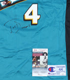 Joe Dumars Signed Detroit Pistons Teal Jersey (JSA COA) 6xAll Star Point Guard