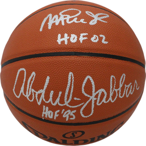 Kareem Abdul-Jabbar Magic Johnson Signed LA Lakers Basketball HOF Beckett 47387