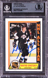 Kings Wayne Gretzky Signed 1988 Topps Sticker Inserts #11 Card BAS Slabbed