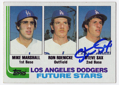 Steve Sax Signed Dodgers 1982 Topps Future Stars Rookie Card #681 (SCHWARTZ COA)